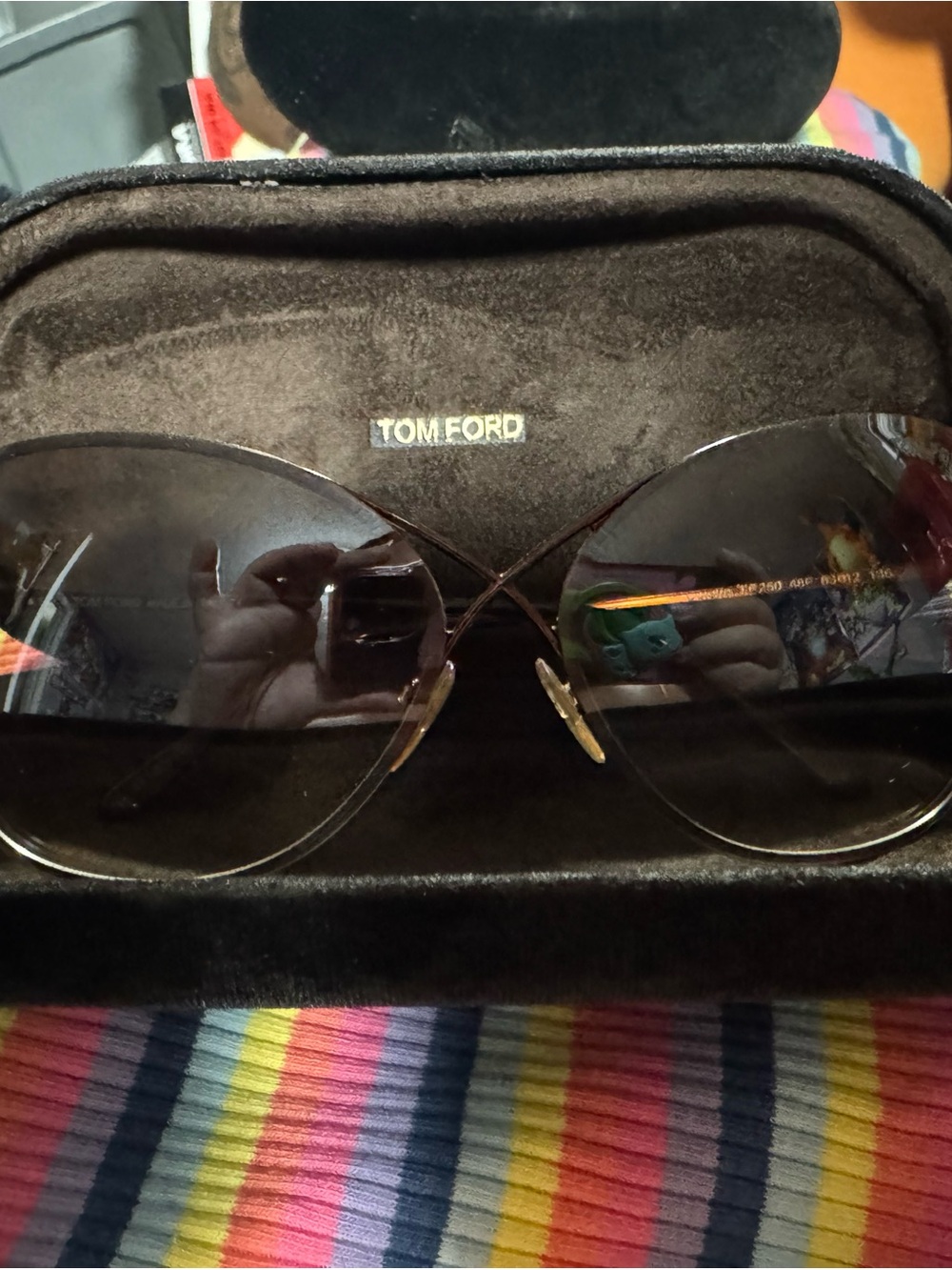 Tom Ford Colette TF250 48F Butterfly Sunglasses Bronze Brown Gradient w/ Case